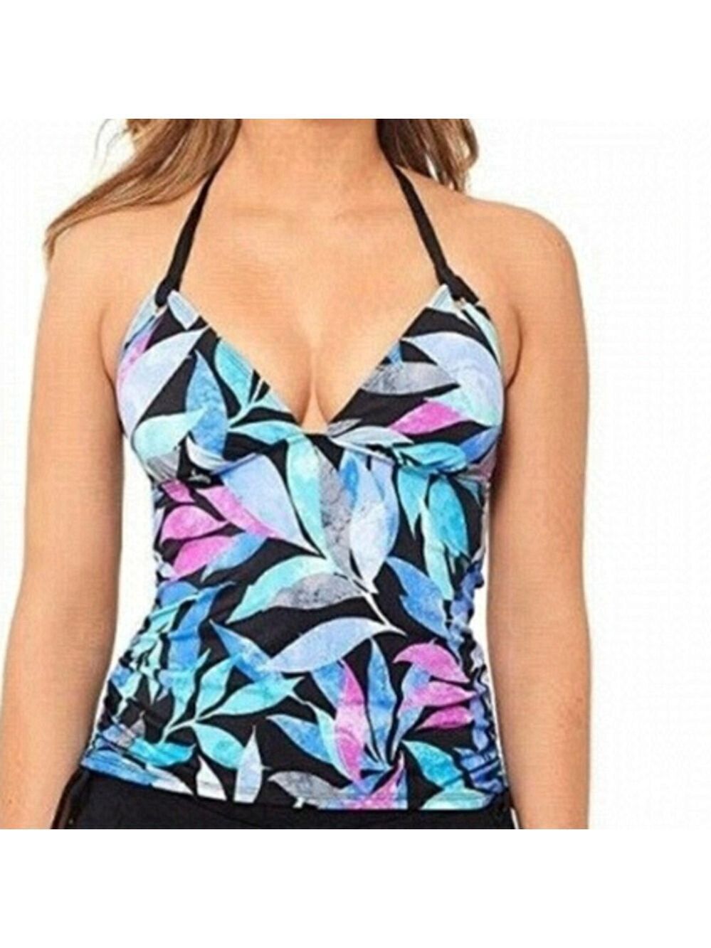 Nwt Salt + Cove Printed Ruched Tankini Swim Top